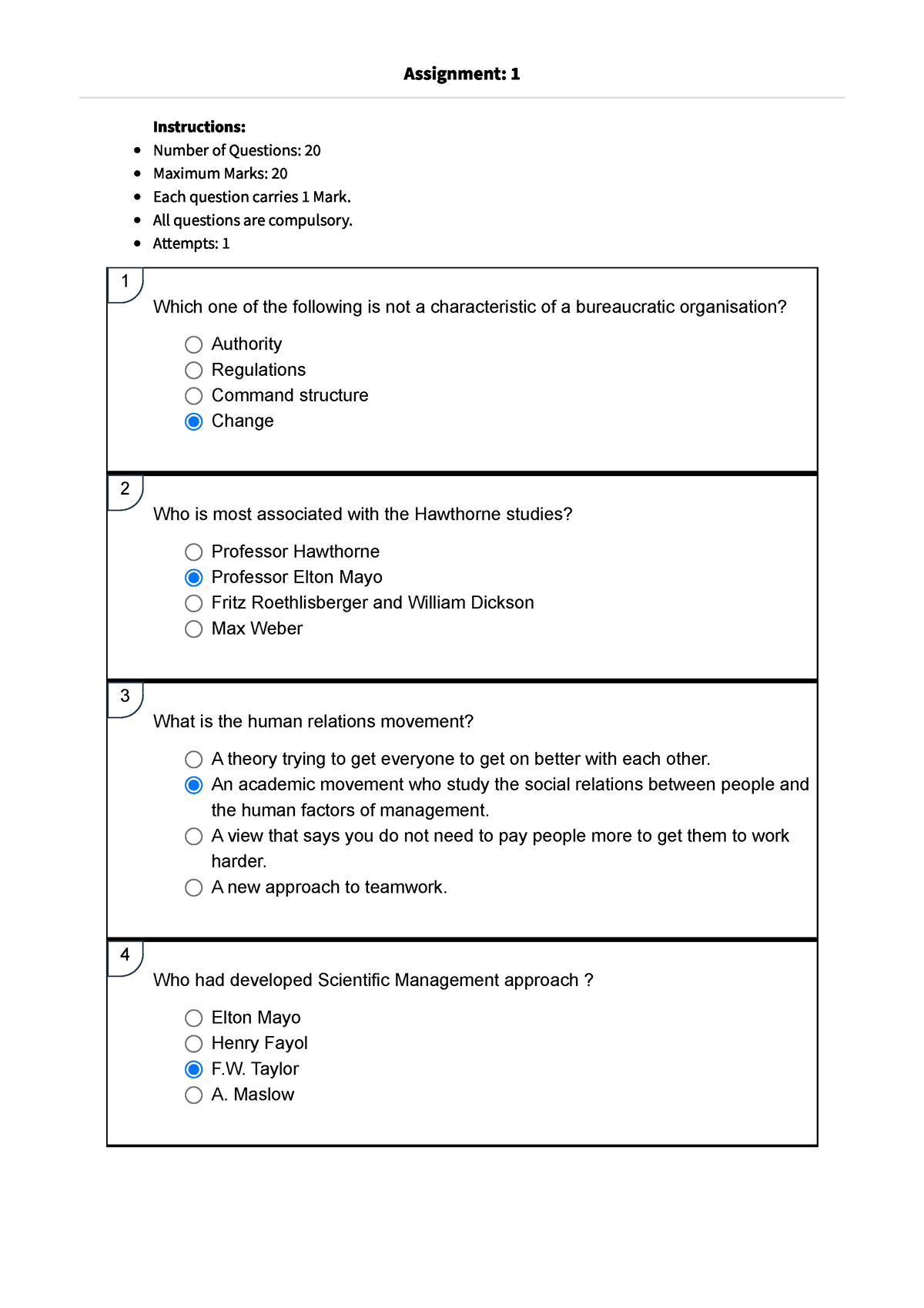 Organisational Behaviour - Assignment: 1 Instructions: Number Of ...