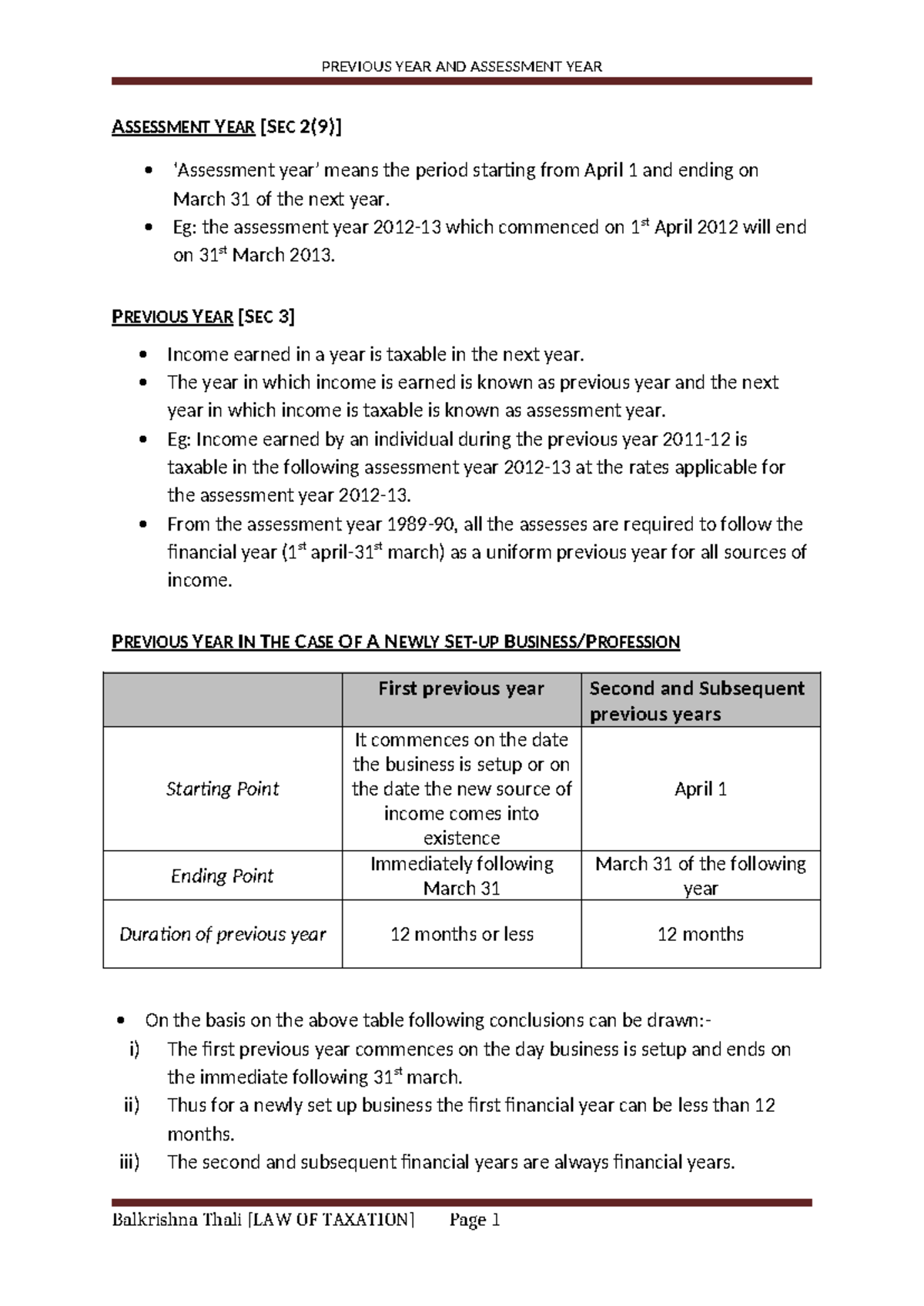 Previous Year and Assessment Year (1)-1 - PREVIOUS YEAR AND ASSESSMENT ...