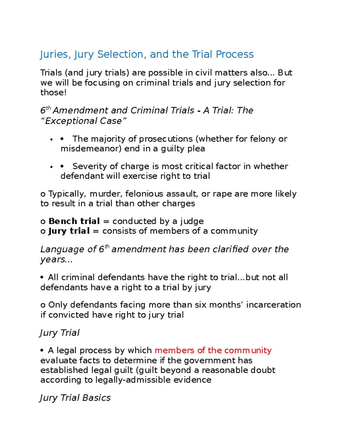 Juries And Trial Process - Juries, Jury Selection, And The Trial ...