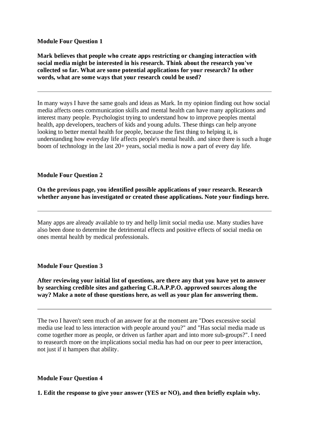 SCS-200 4-2 Module Four Short Responses - Module Four Question 1 Mark ...