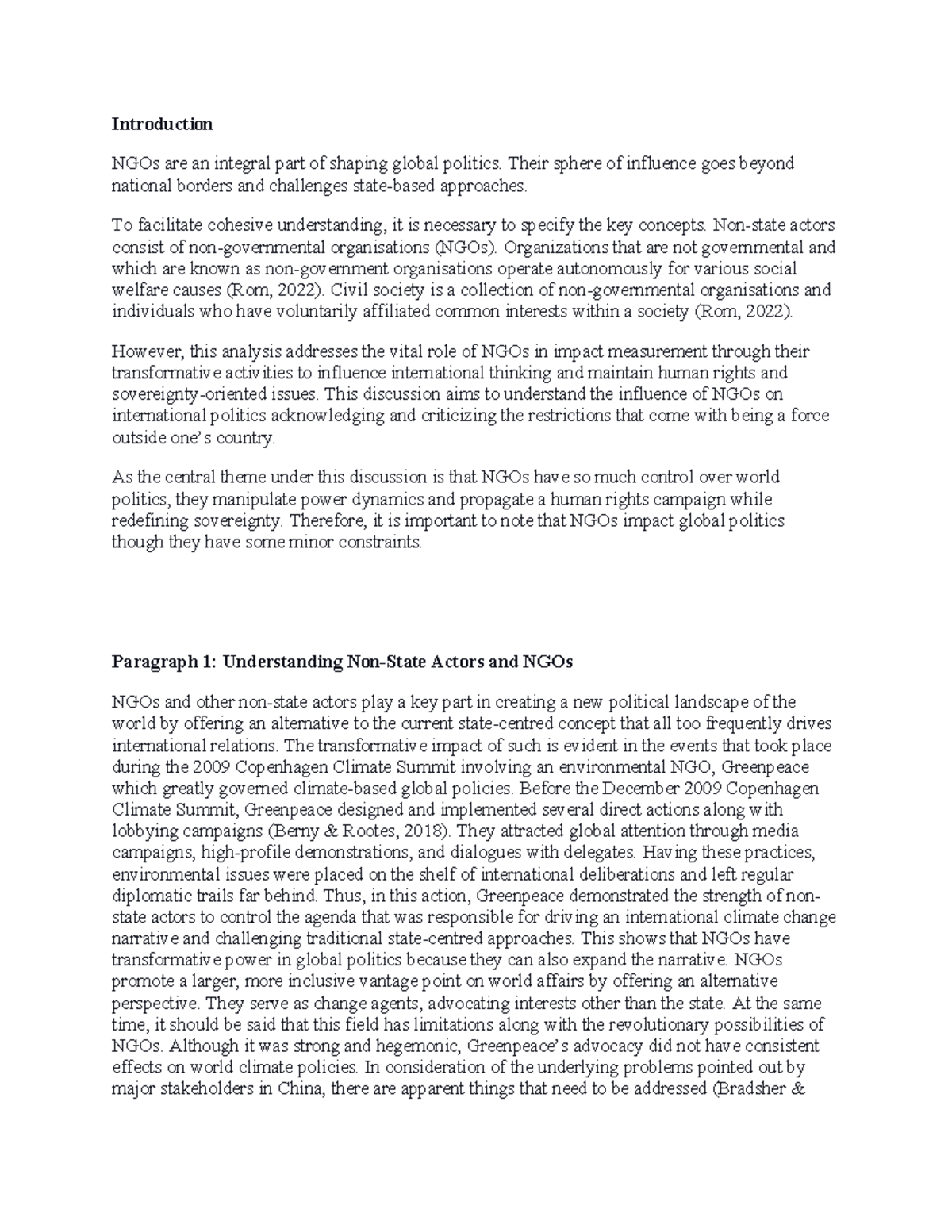 Non Gov - Introduction NGOs are an integral part of shaping global ...