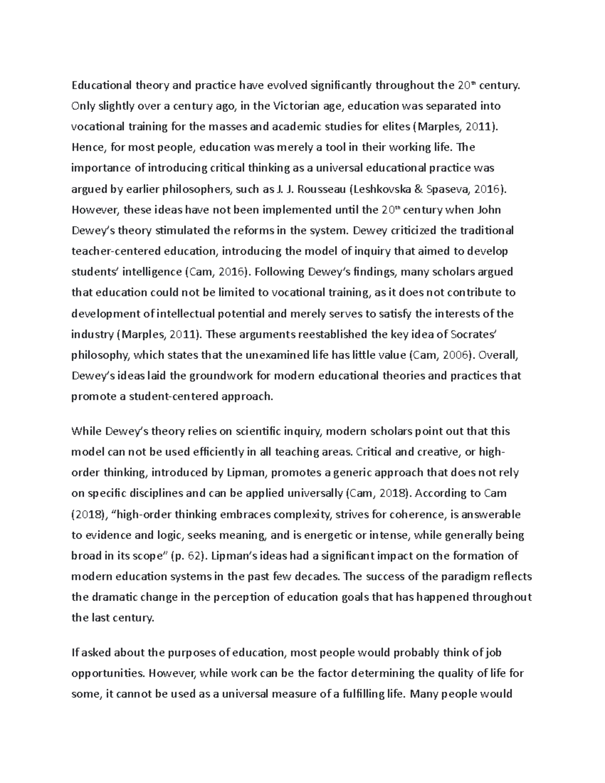 The impact of education on all areas of life essay - Educational theory ...