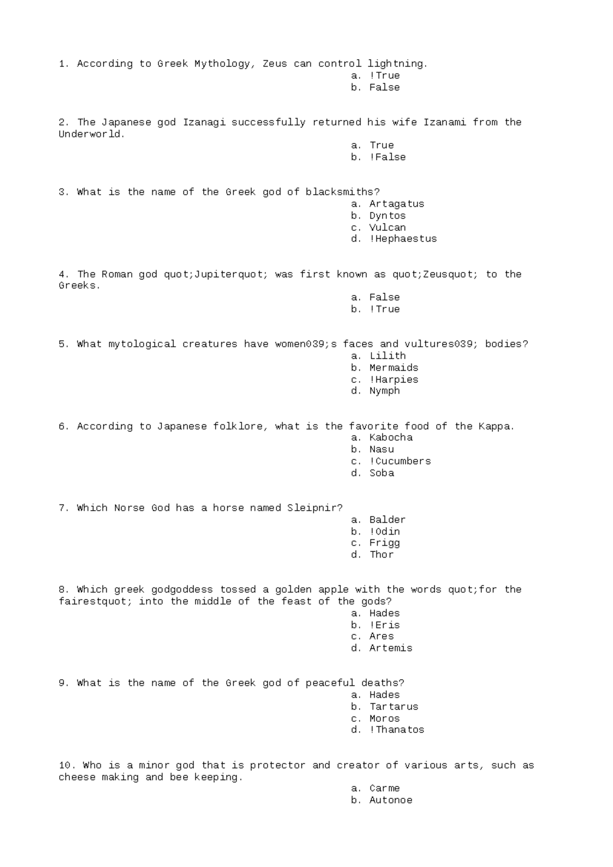 SOCI334-Quiz-7 - contains lectures - According to Greek Mythology, Zeus ...