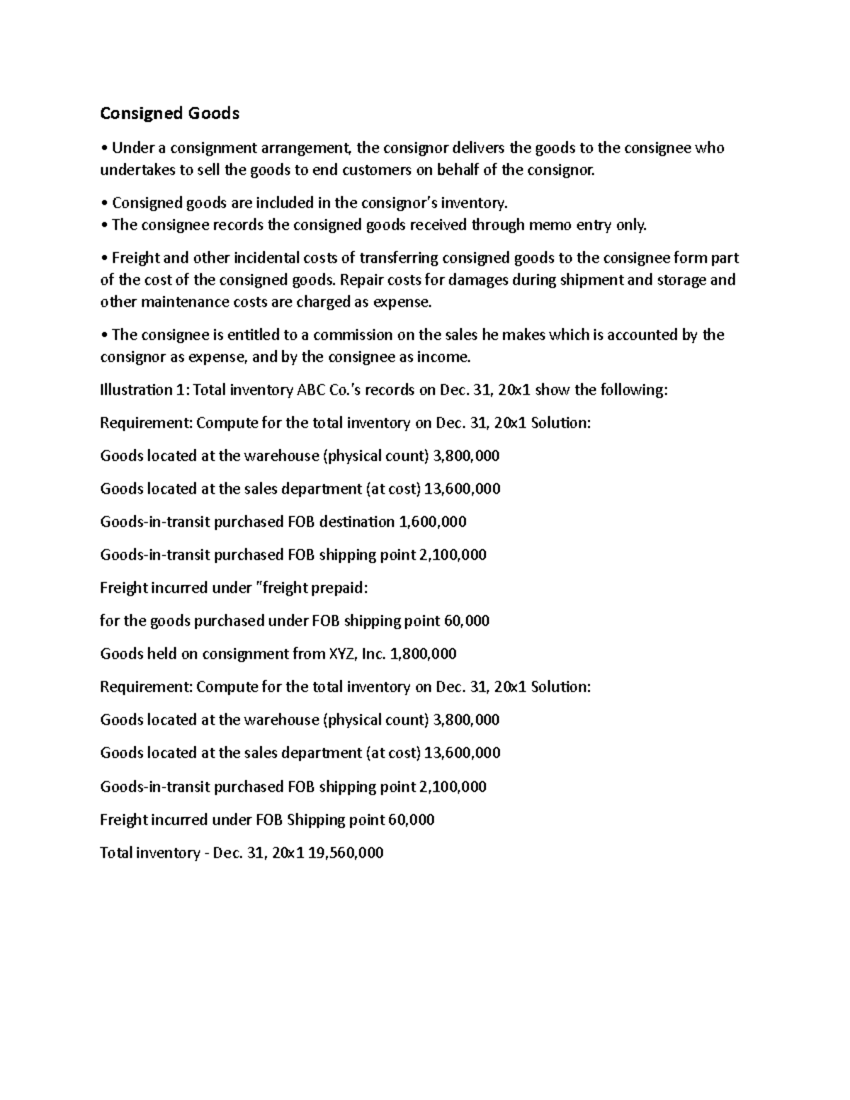 Consigned Goods Lecture notes 1 Consigned Goods Under a consignment