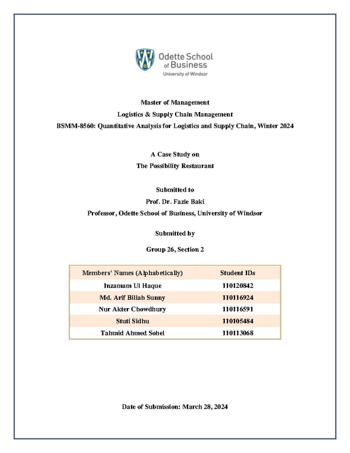 Quants Report - Quantitative Analysis for logsitcs and Supply chain ...