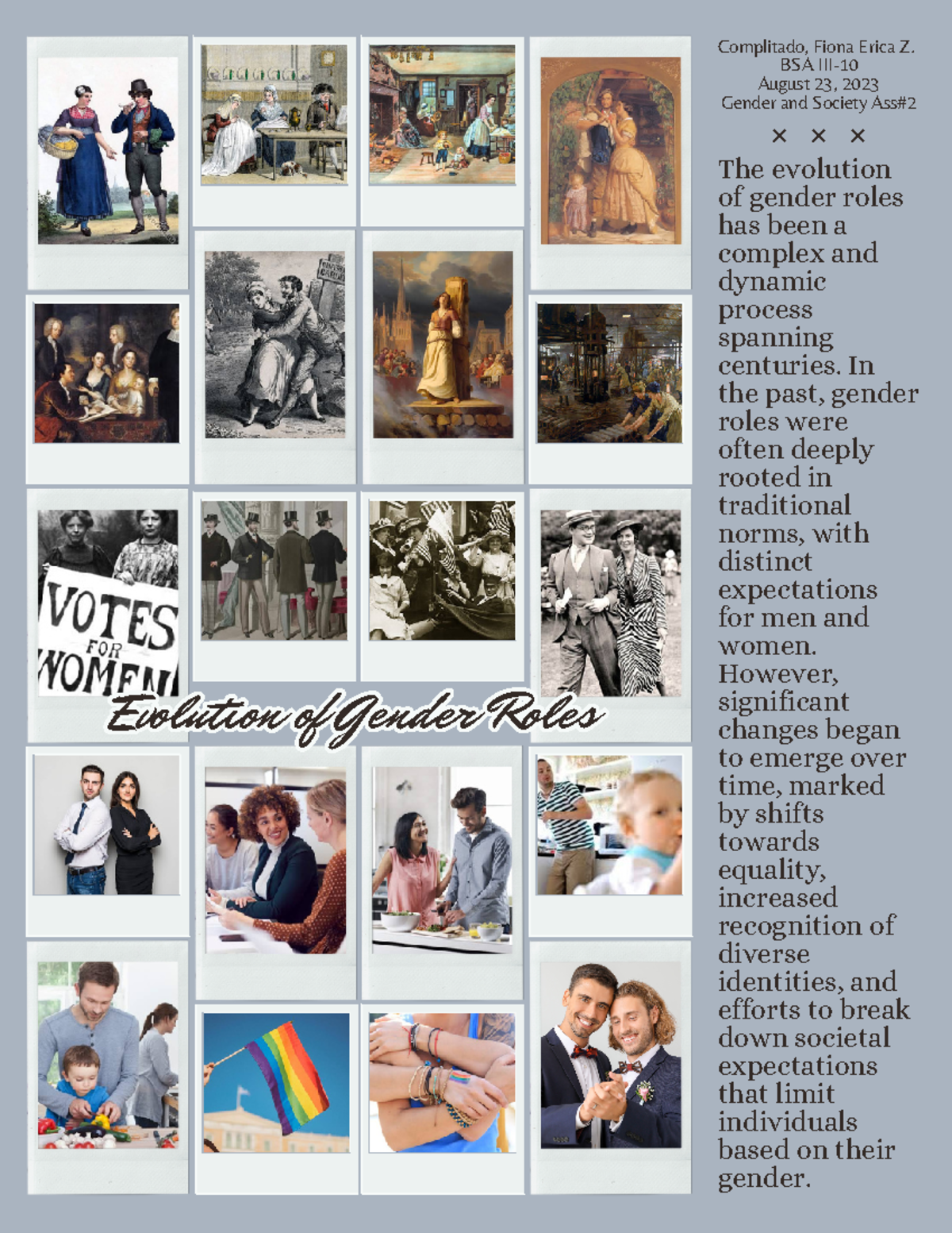 G&S A#2 hgddgjyrdhj - Evolution of Gender RolesEvolution of Gender ...