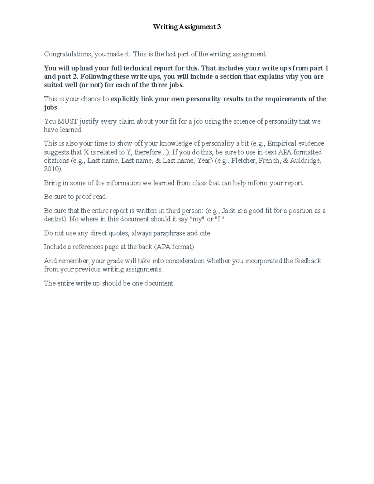 Writing+Assignment+Part+3 - Writing Assignment 3 Congratulations, you ...