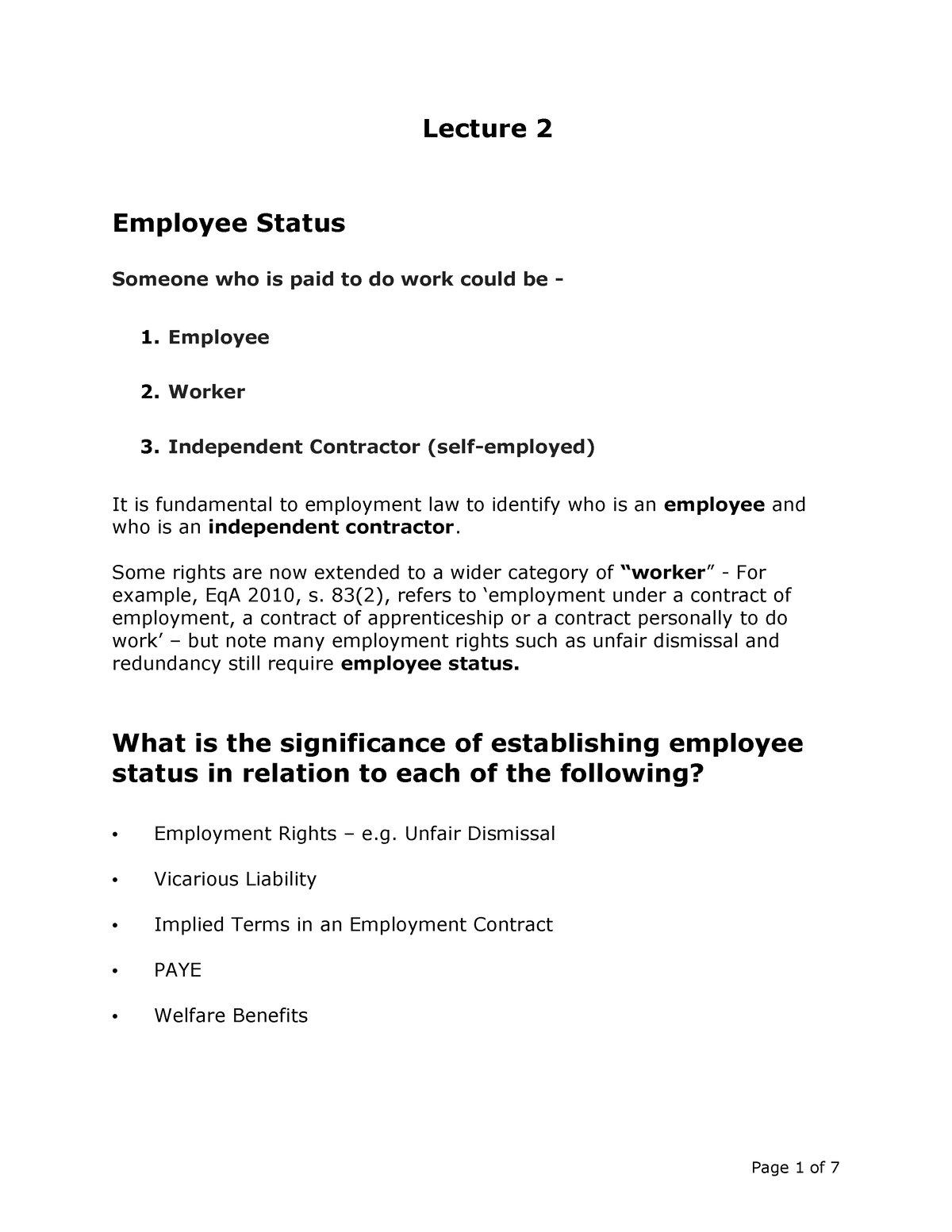 e-lecture-2-handout-employee-status-lecture-2-employee-status