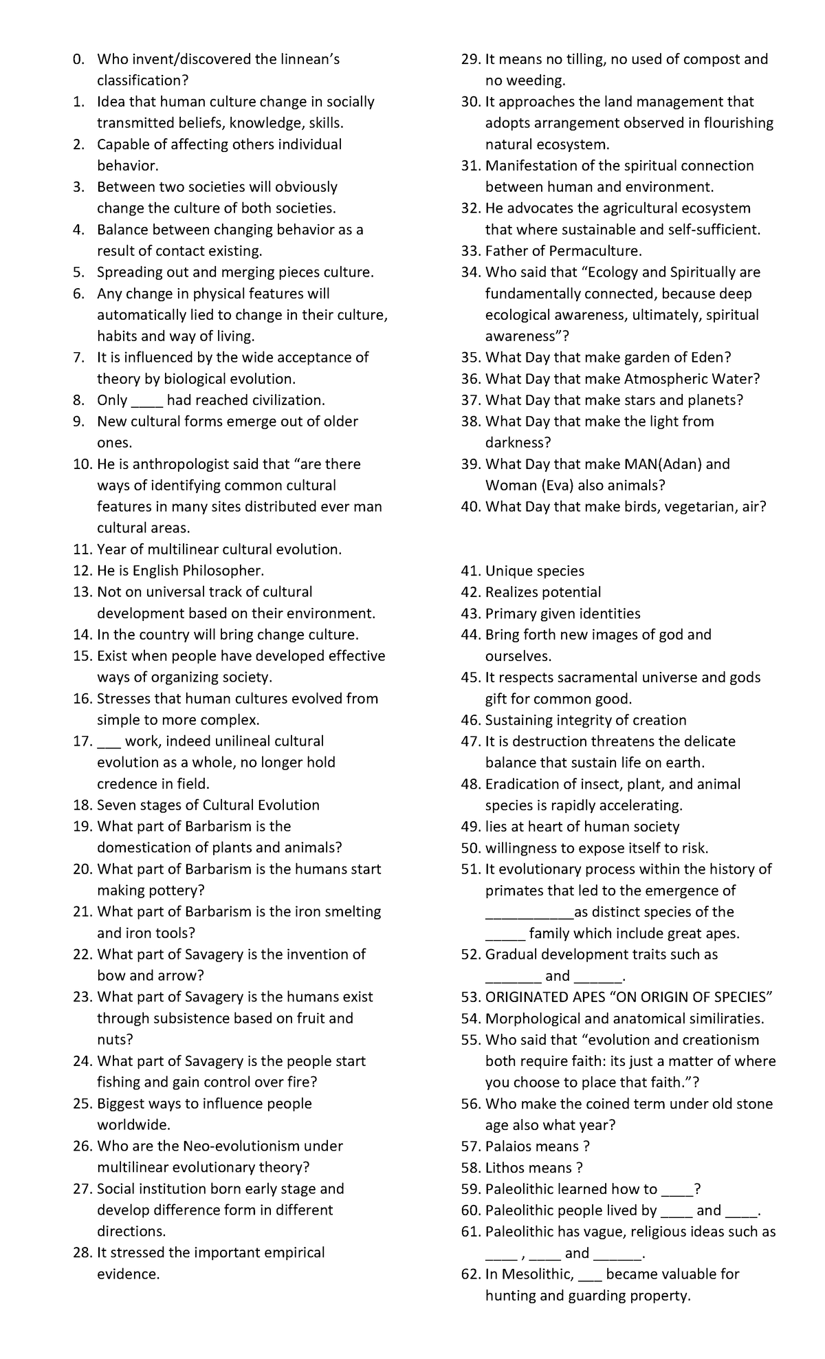 GEE11B Questionnaire - Who invent/discovered the linnean’s ...