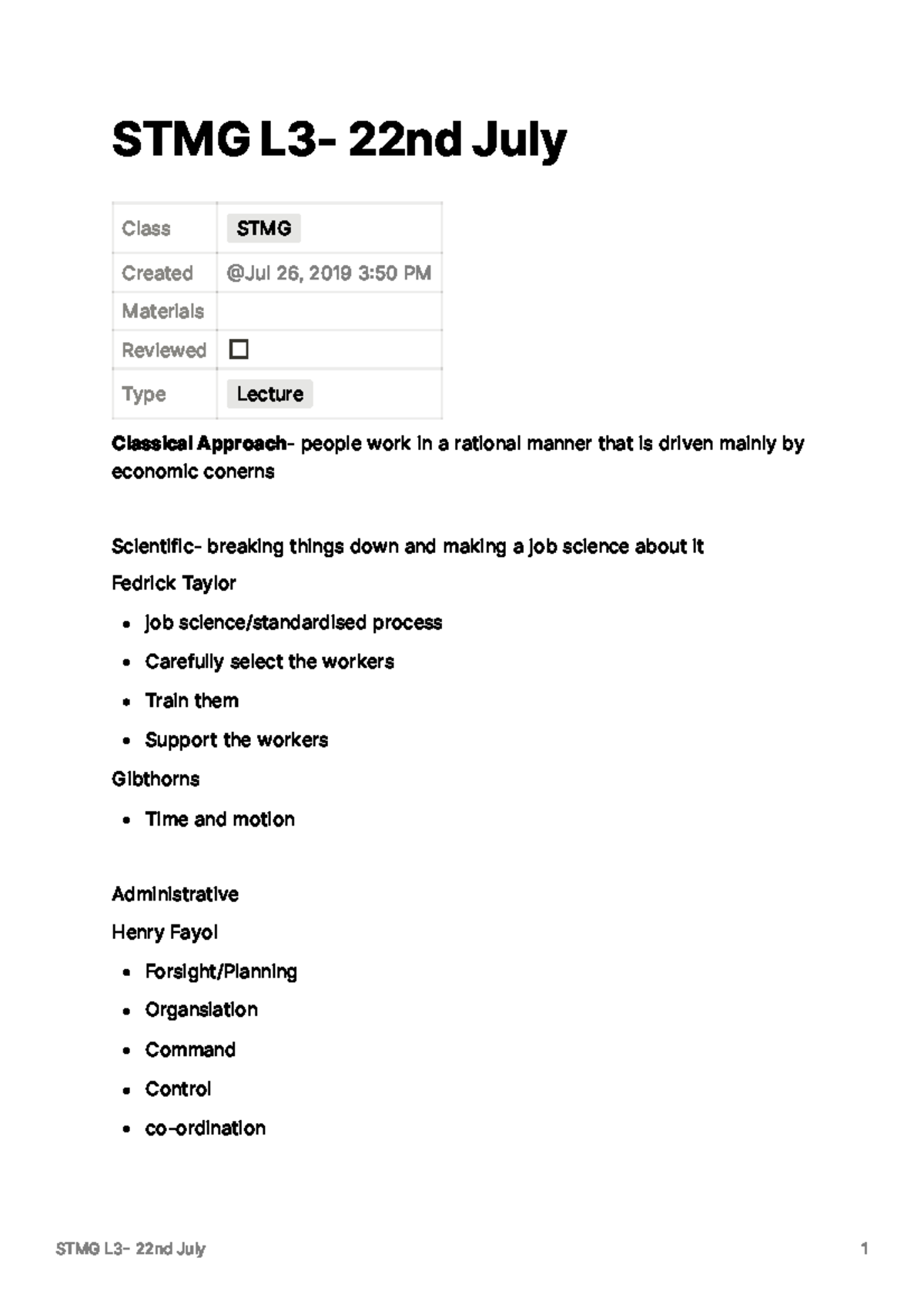 STMG L3- 22nd July - Lecture notes 3 - STMG L3 22 nd July 1 STMG L3- 22 ...