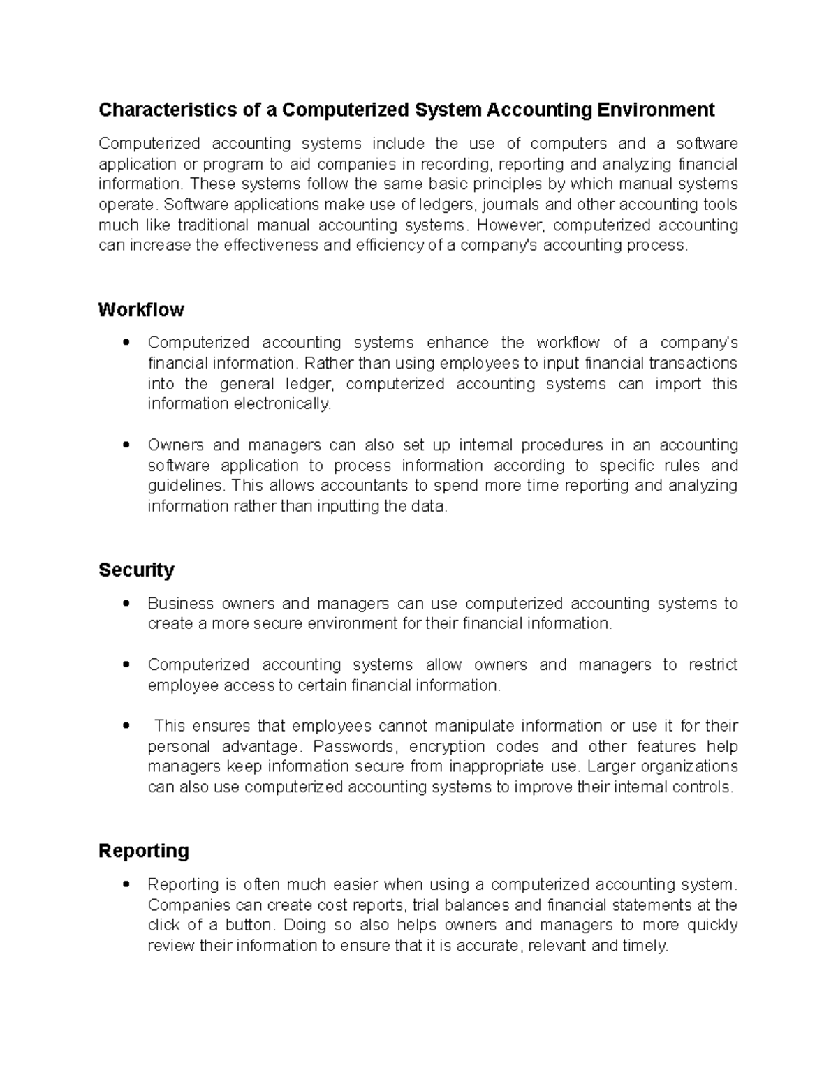 Characteristics of a Computerized System Accounting Environment ...