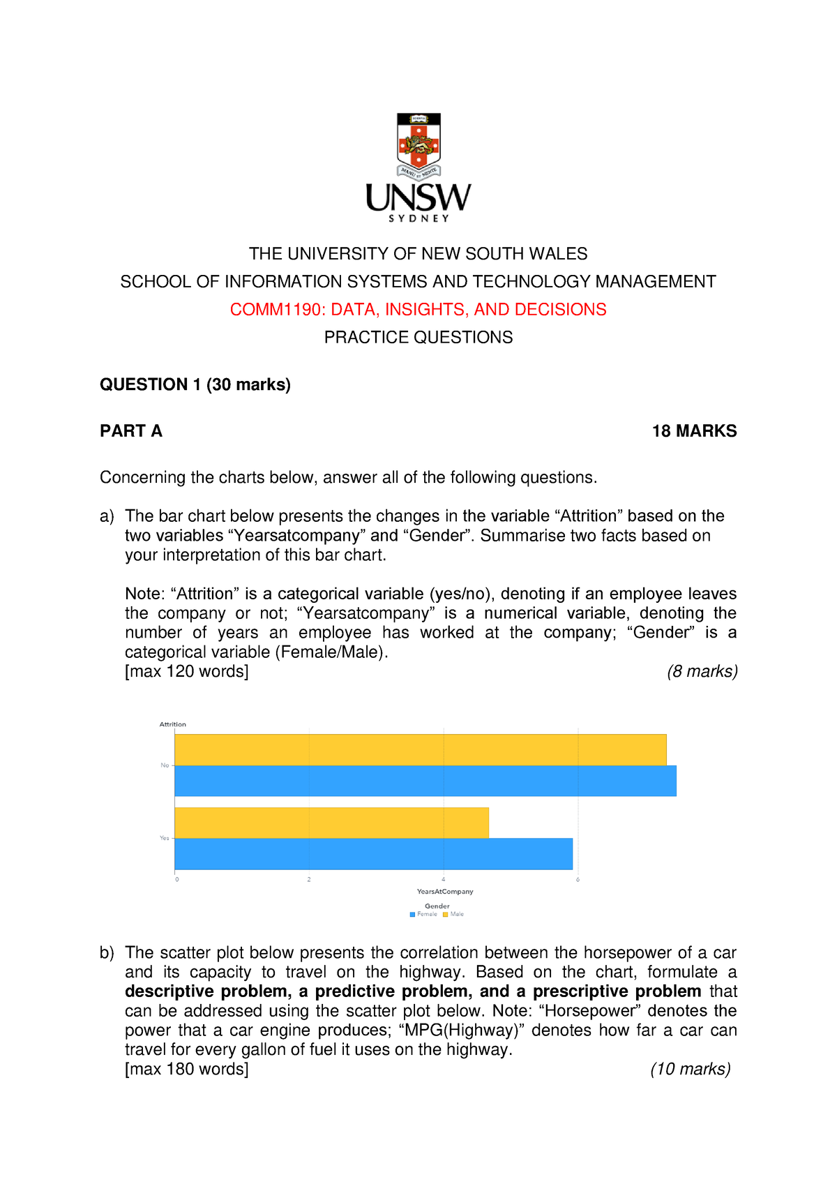 COMM1190 Practice Questions III - THE UNIVERSITY OF NEW SOUTH WALES ...