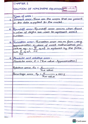 NM Notes PU - Numerical Method - Studocu