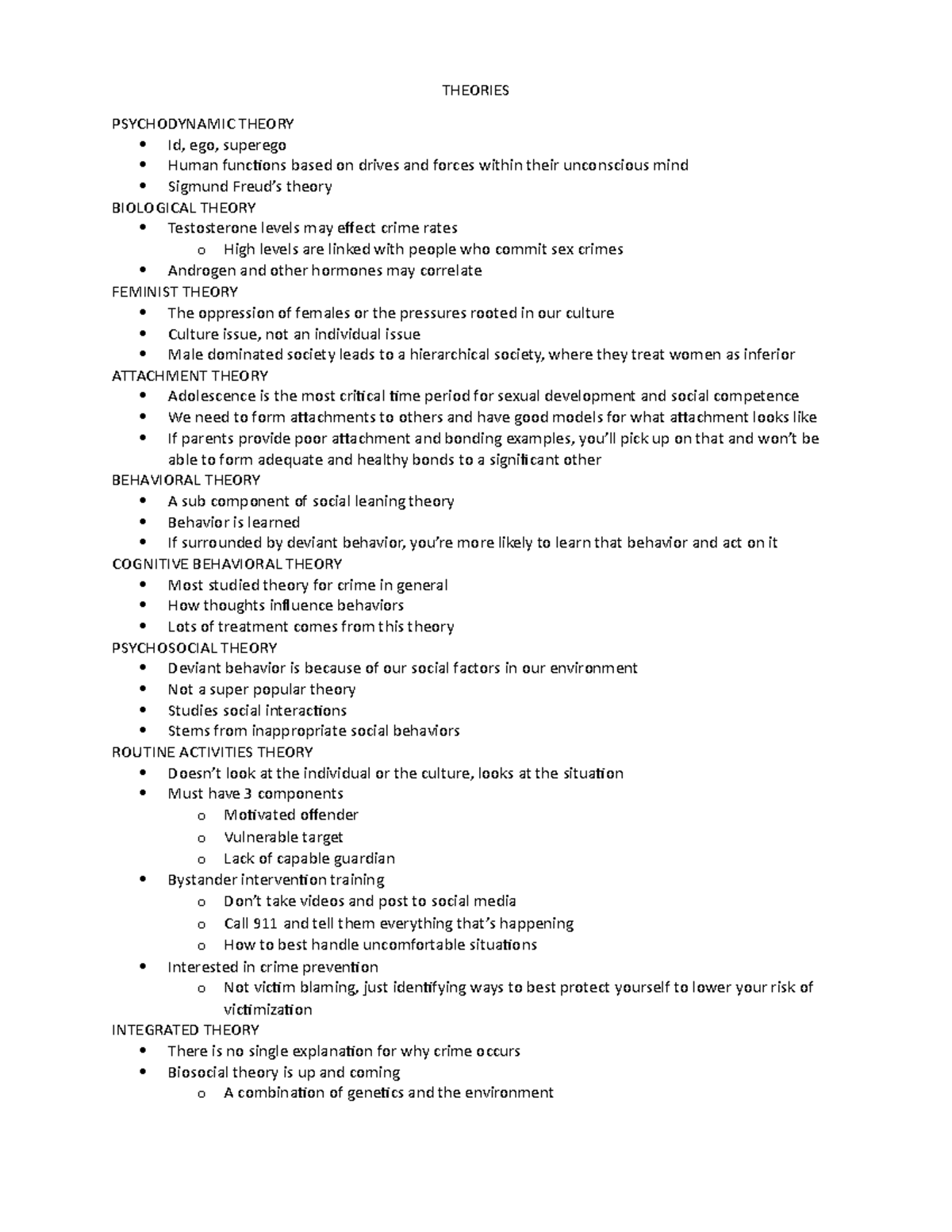 Theories Dr. Kendra Bowen THEORIES PSYCHODYNAMIC THEORY Id, ego