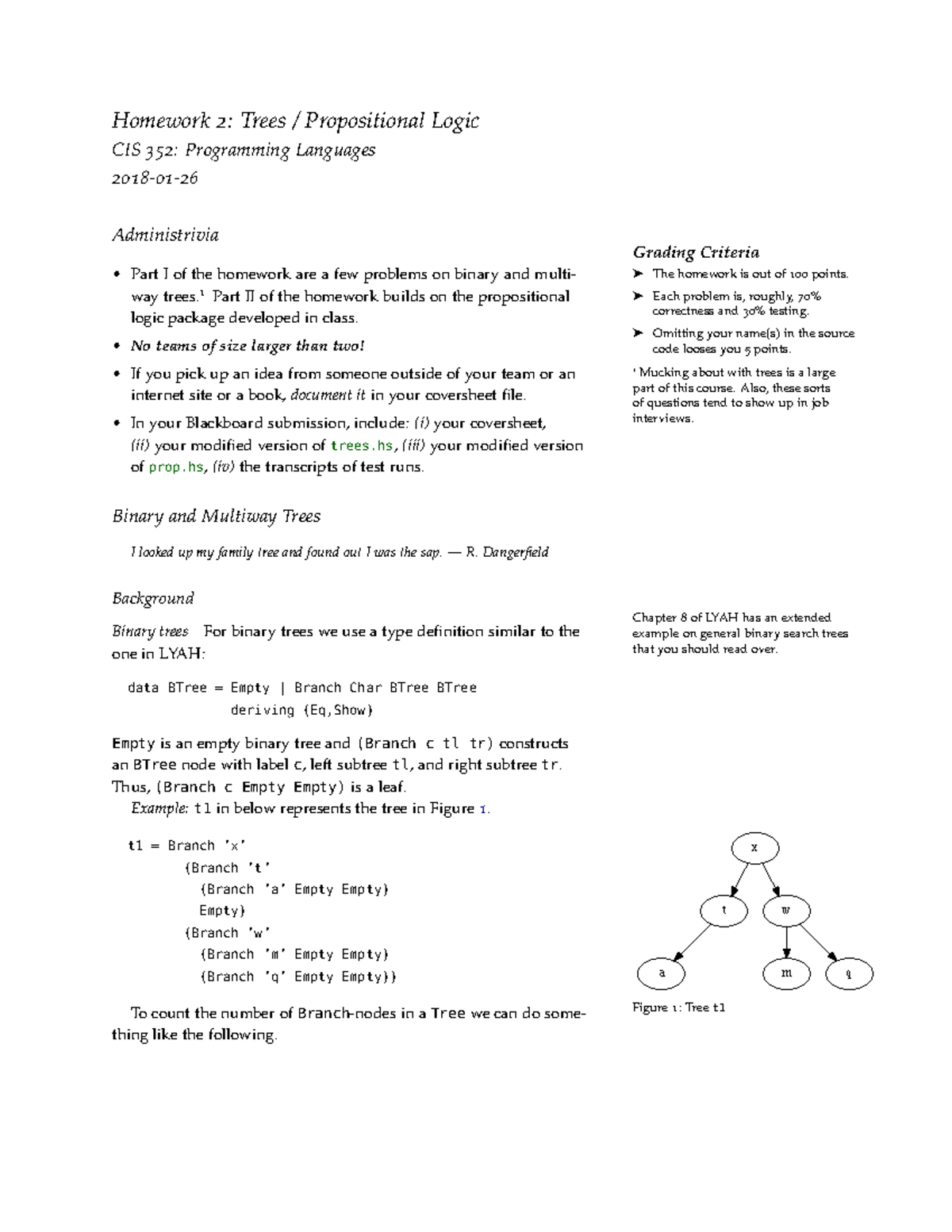 Hw02 - CIS 352 Programming Language: Theory & Practice Professor : Jim ...