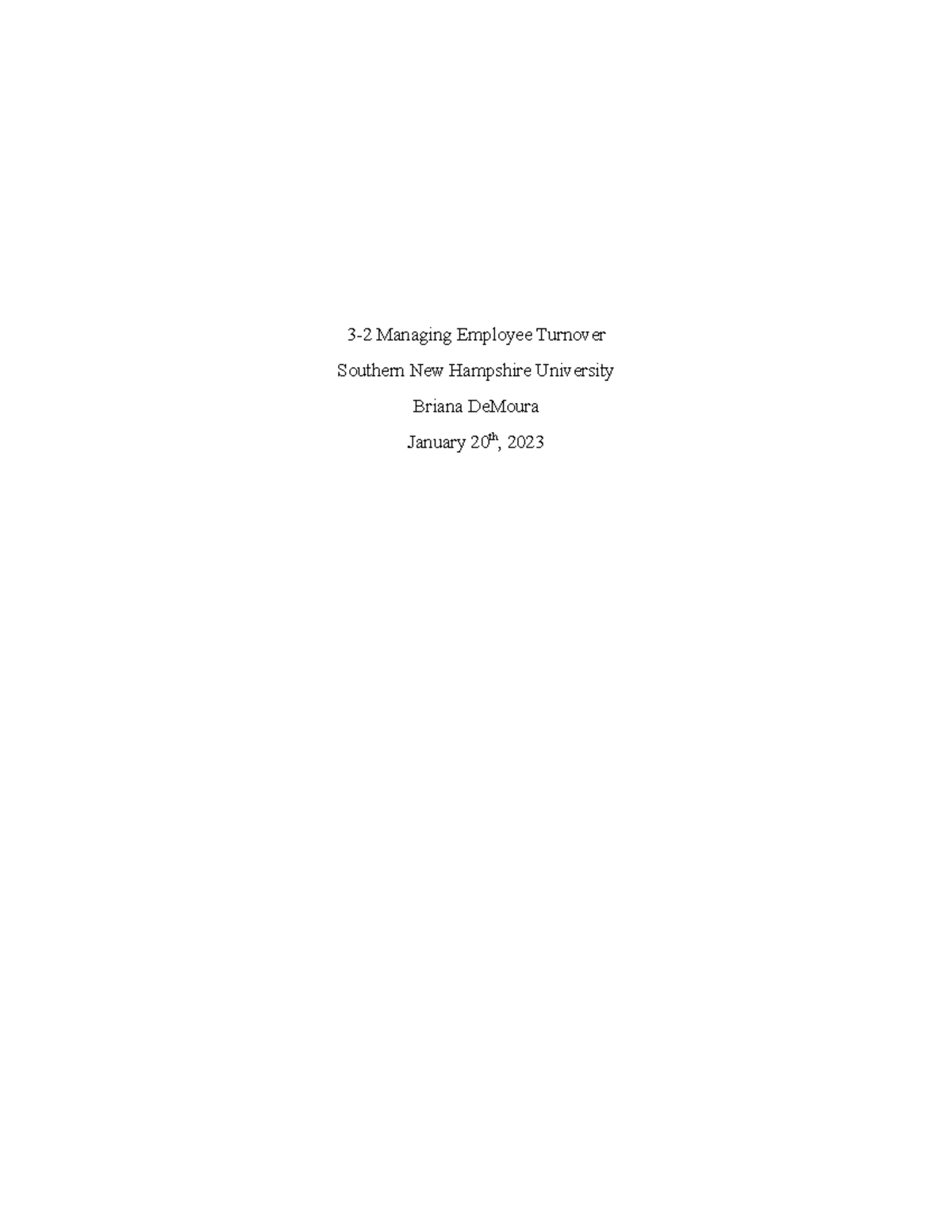 3-2 Managing Employee Turnover - 3-2 Managing Employee Turnover ...