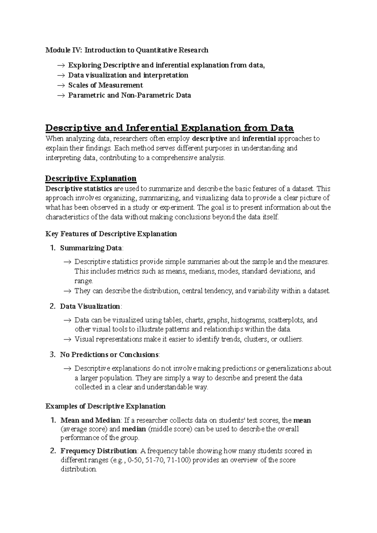 Module IV - cchfchfugug - Module IV: Introduction to Quantitative ...