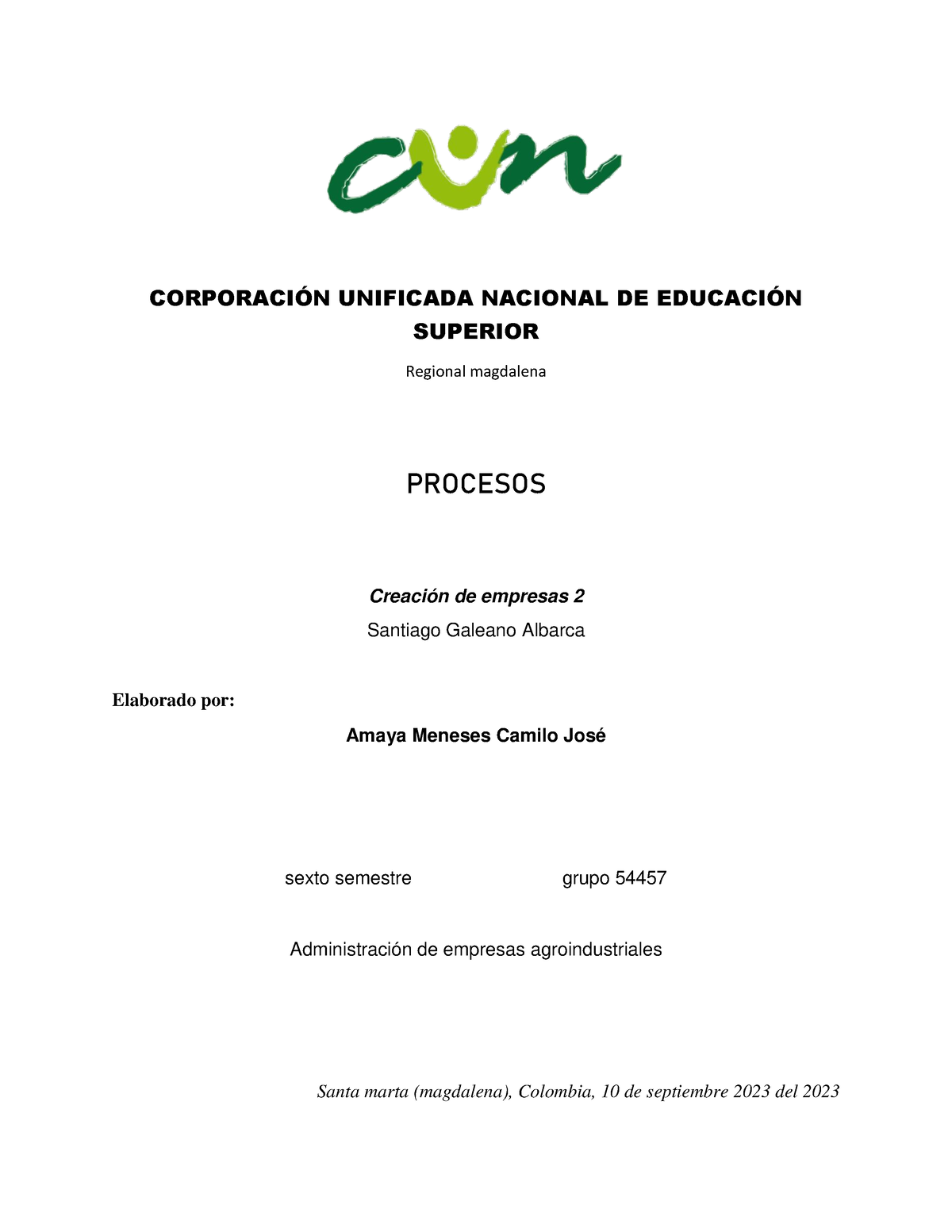 ACA 1- Creacion De Empresa - CORPORACI”N UNIFICADA NACIONAL DE EDUCACI ...