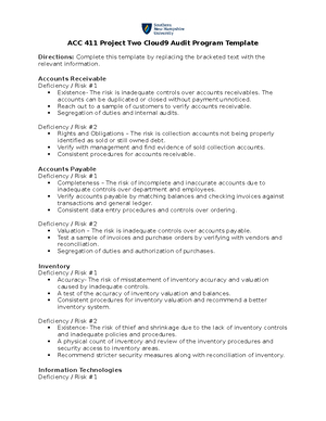 ACC 411 Project One Engagement Letter - ACC 411 Project One Engagement ...