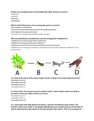 ENVS 110 Exam 1 Study Guide - What Are The Three Levels Of Biodiversity ...