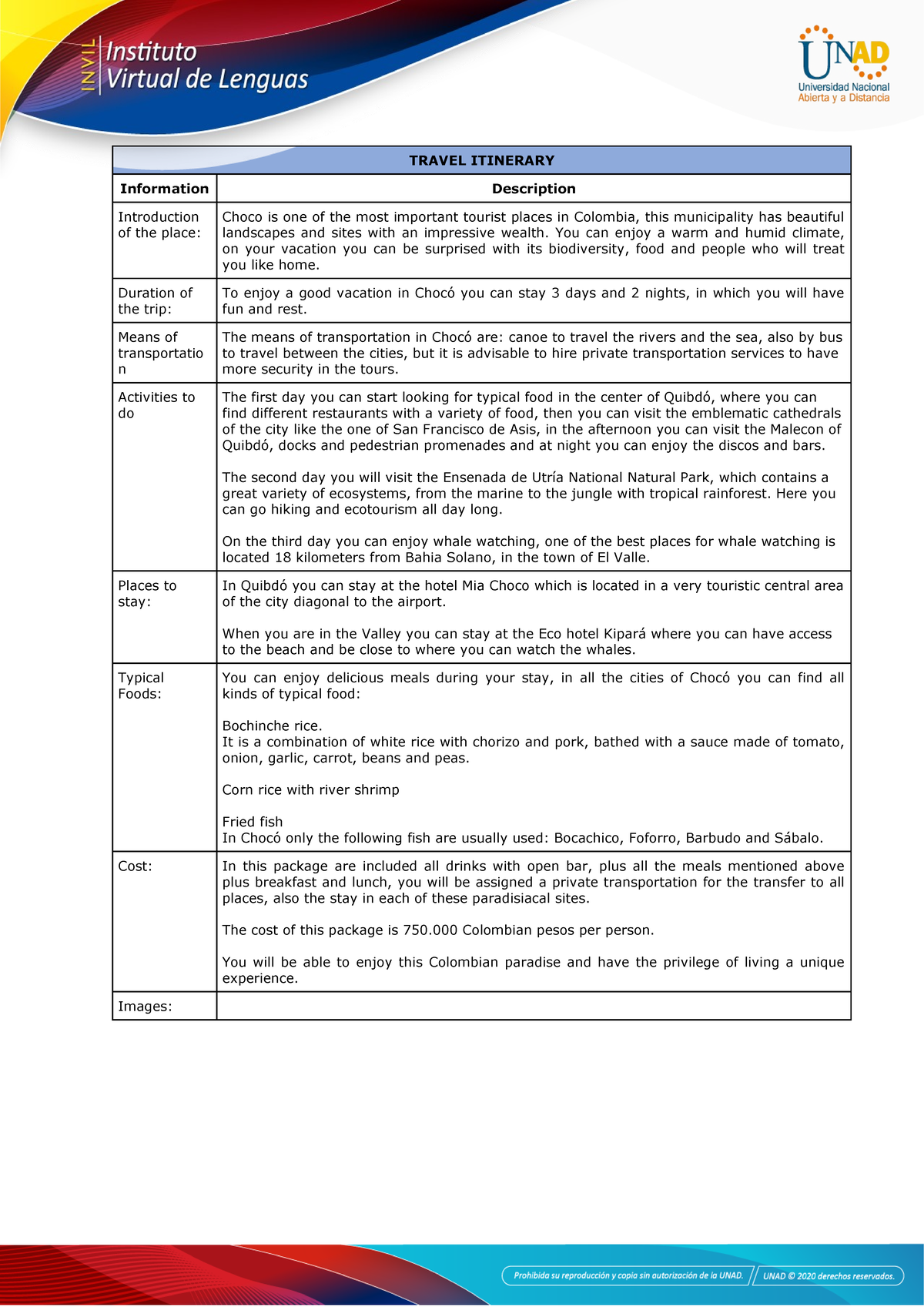 Task 3 Annex 4 - Travel Itinerary chart - TRAVEL ITINERARY Information ...