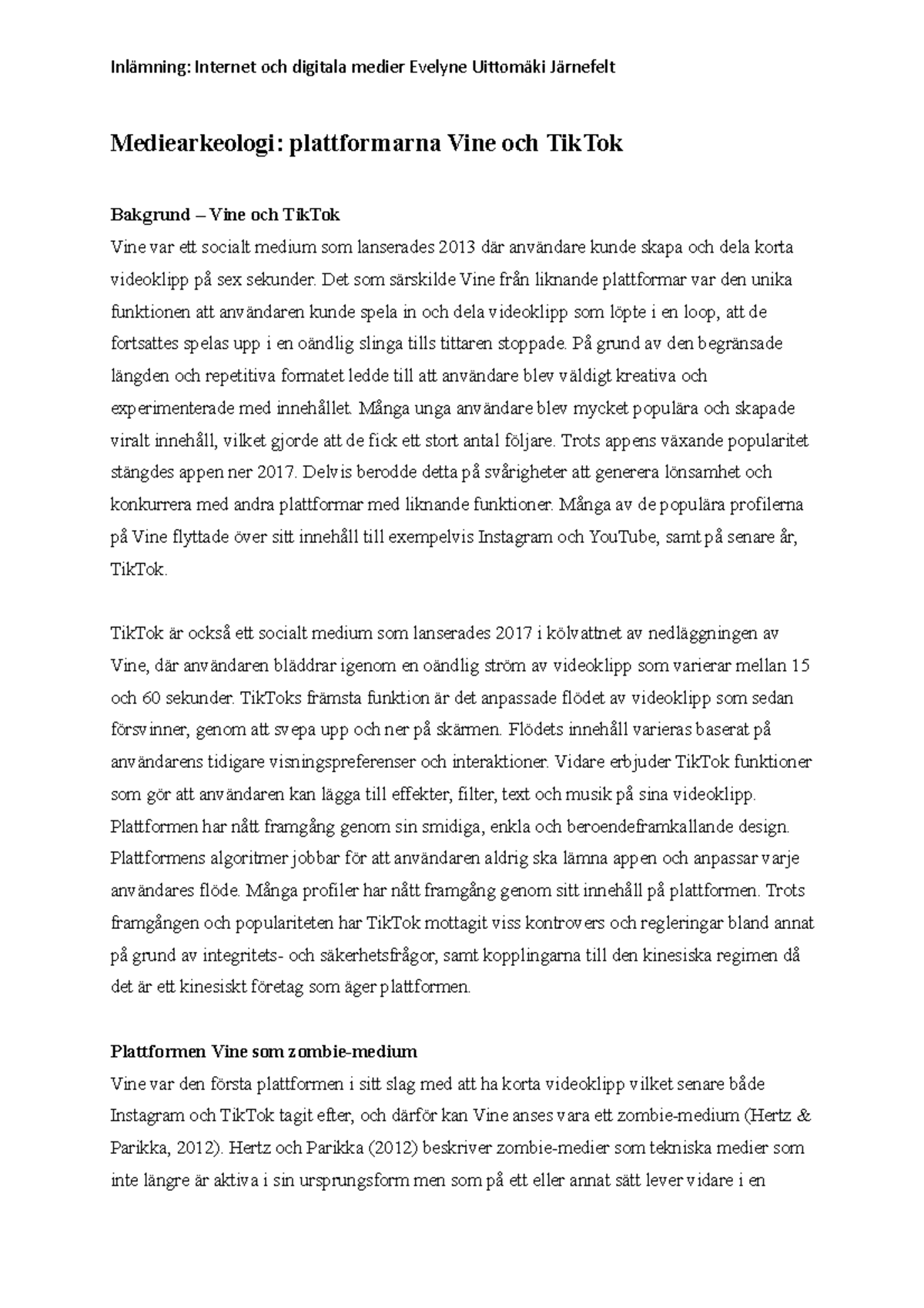 DK 4 Inlämning EUJ - Inlämning delkurs 4 - MK1034 - SU - Studocu