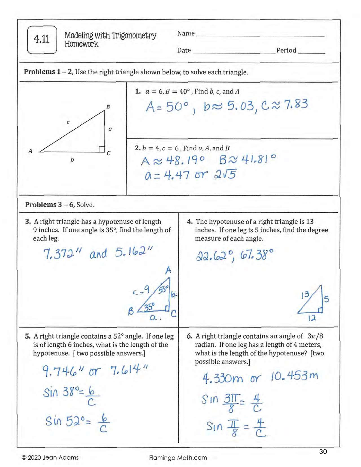 4.7 graphs of other trigonometric functions homework answers