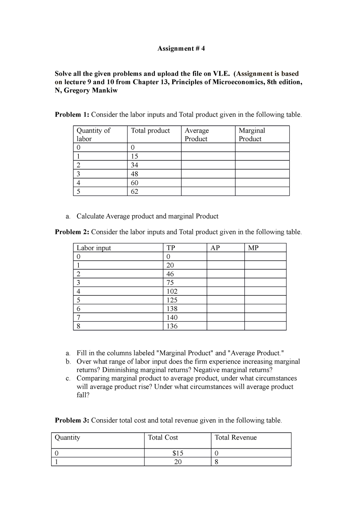 microeconomics homework 4