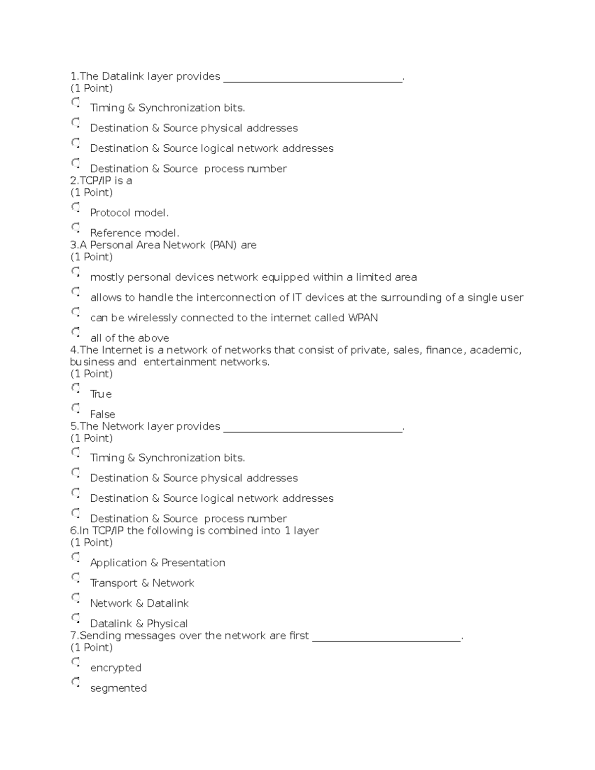 Data Comm Lab Reviewer - 1 Datalink Layer Provides 