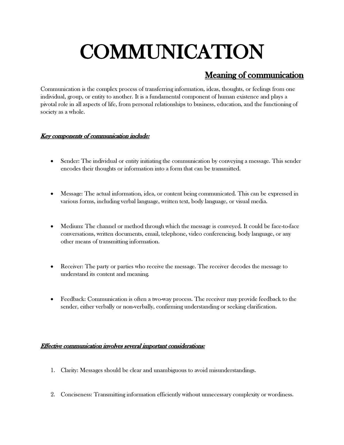 COMMUNICATION SKILLS - COMMUNICATION Meaning of communication ...