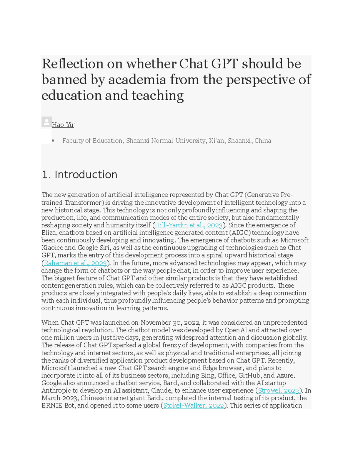 Chatgpt 1 - hhh - Reflection on whether Chat GPT should be banned by ...