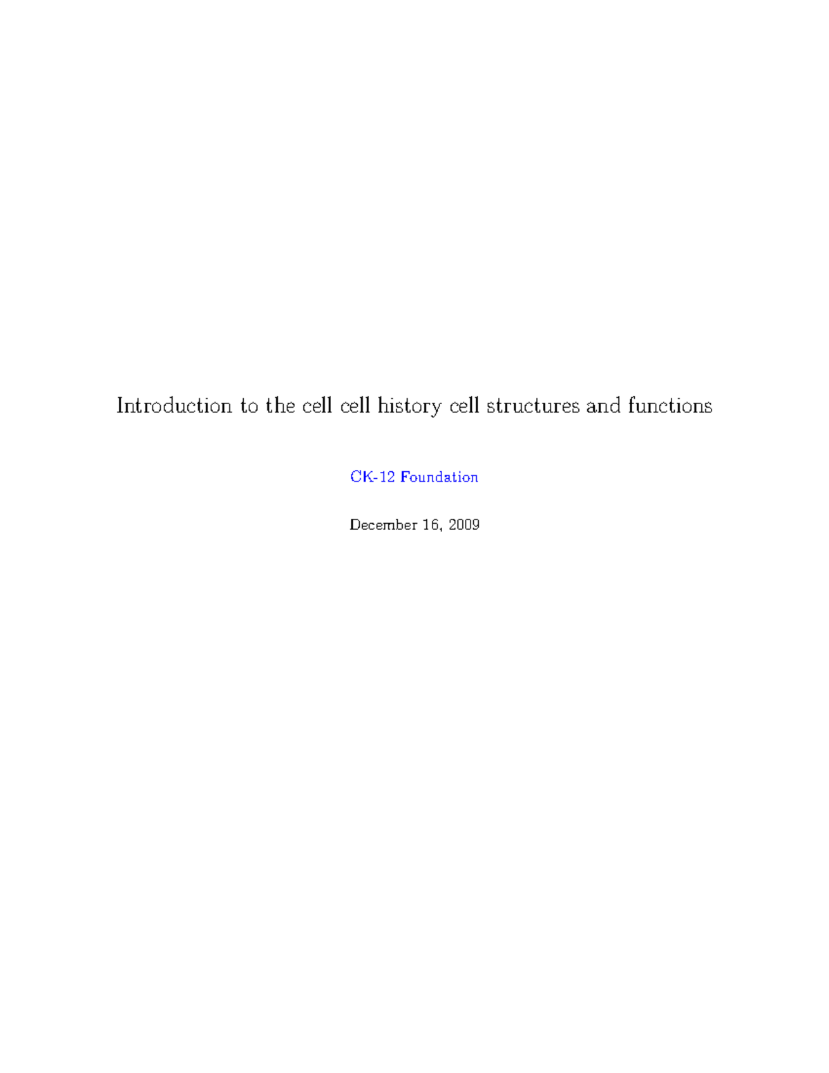 Introduction to Cells, Cell biology, Bio- science - Introduction to the ...