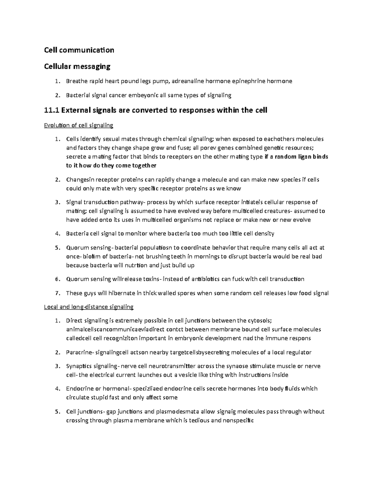 Chapter 11Textbook - Summary Campbell Biology - Cell Communication ...