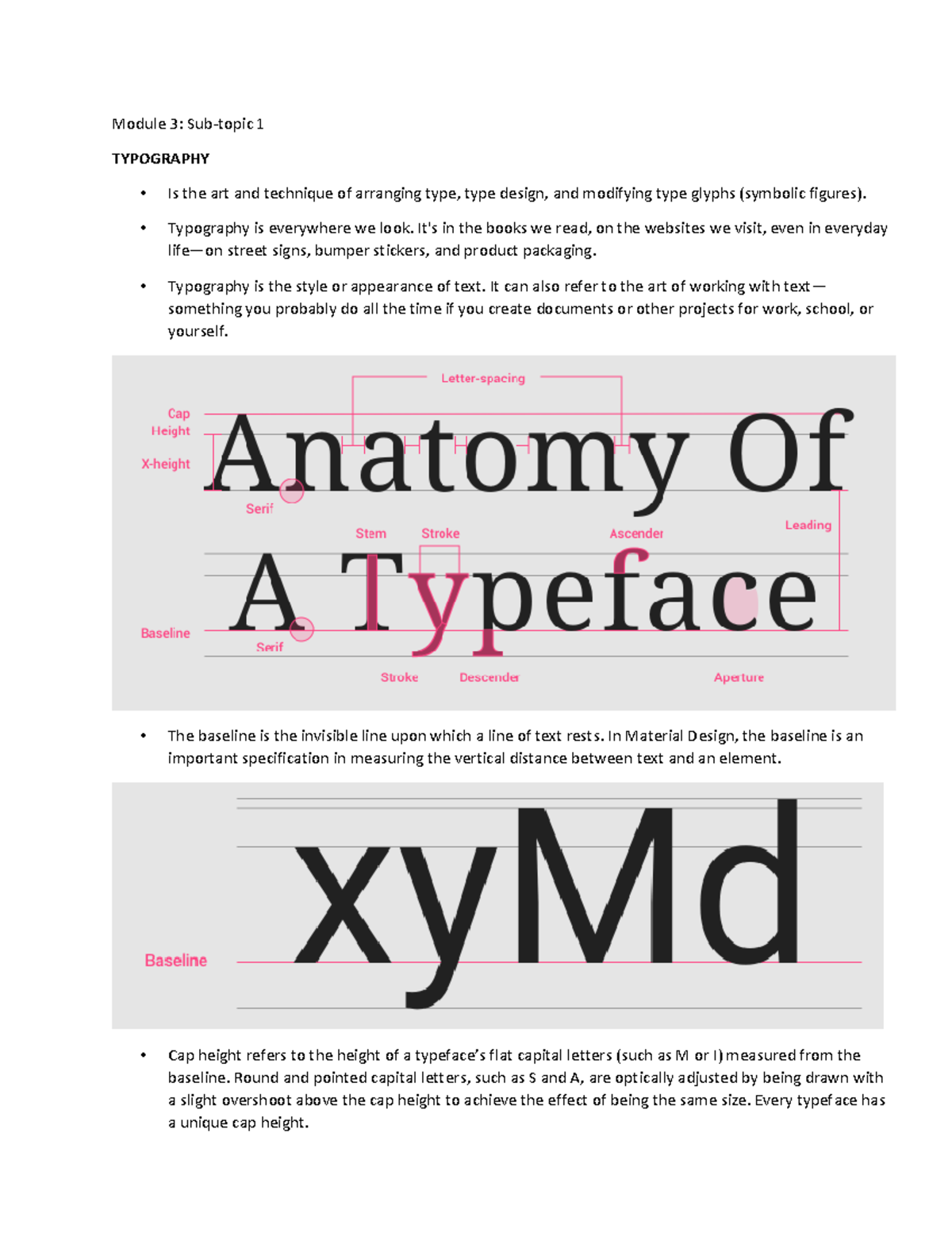 Supplementary - Typography - Module 3: Sub-topic 1 TYPOGRAPHY Is the ...