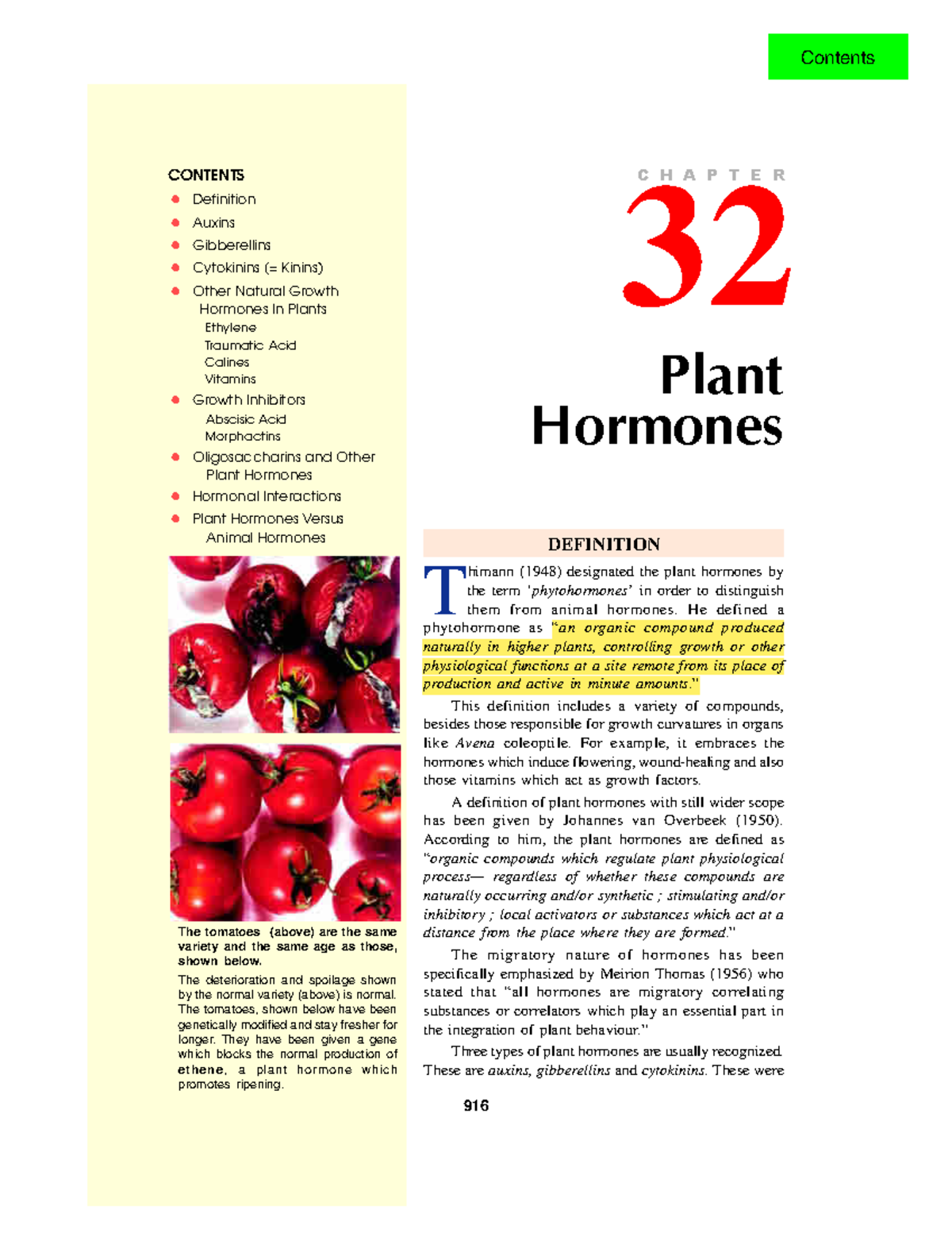 Plant hormones - He defined a phytohormone as “an organic compound ...