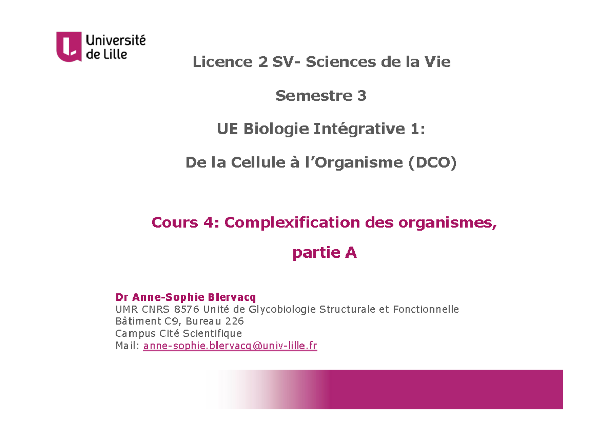 C4-Complex Part A 2 Etd - Complexification L2 - Licence 2 SV- Sciences ...