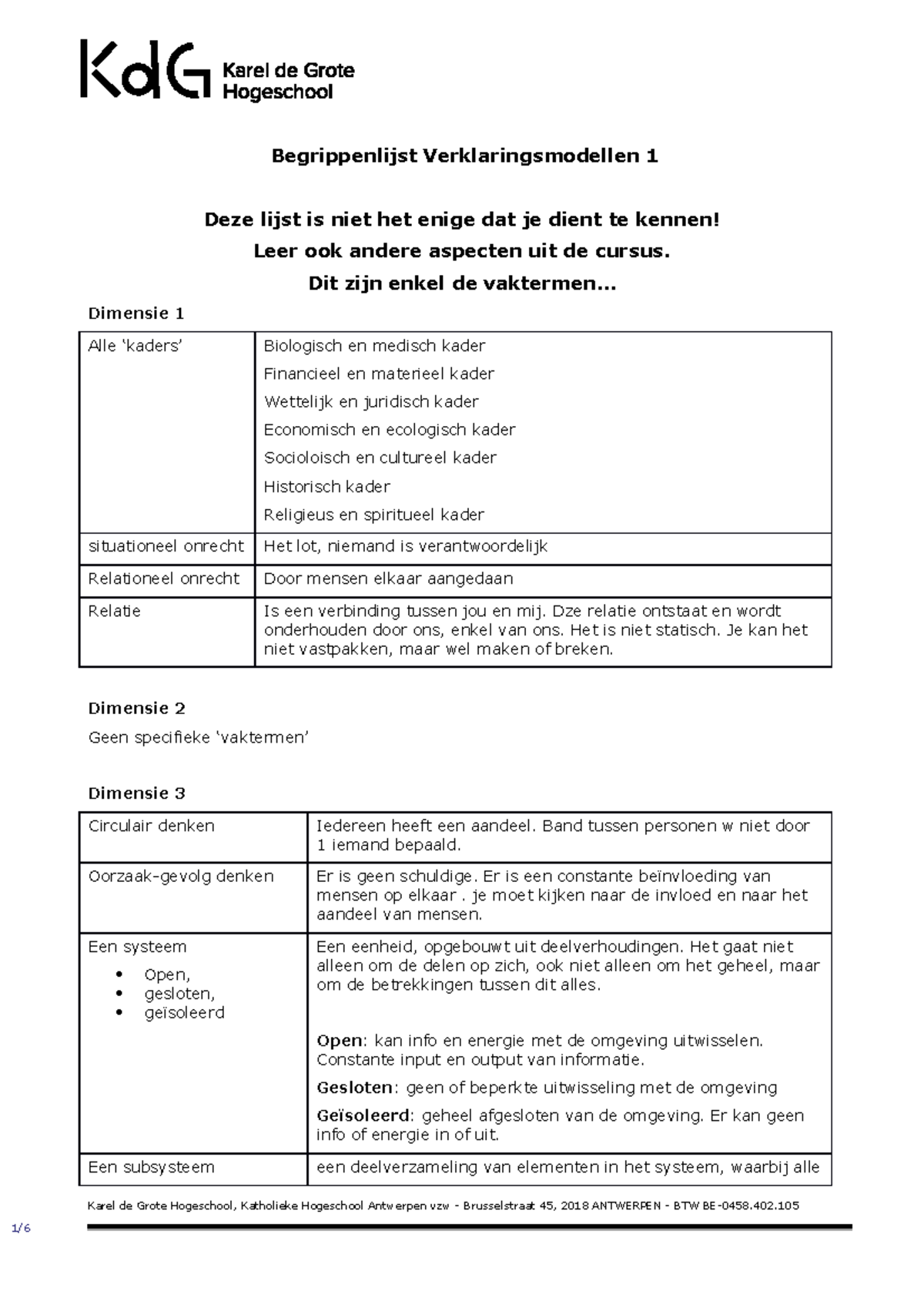 Begrippenlijst V&H Modellen - Begrippenlijst Verklaringsmodellen 1 Deze ...