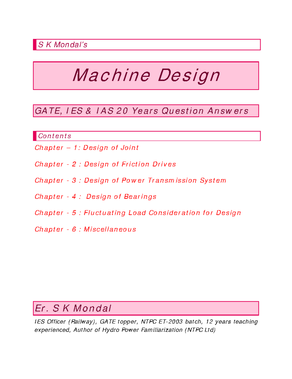 Machine Design Hand written Notes for GATE S K Mondal’s Machine