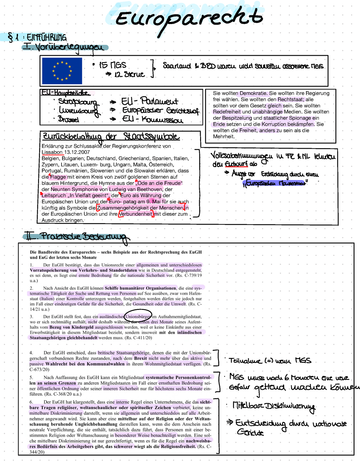 Europarecht - Wintersemester 2022/23 - Erklärung Zur Schlussakte Der ...