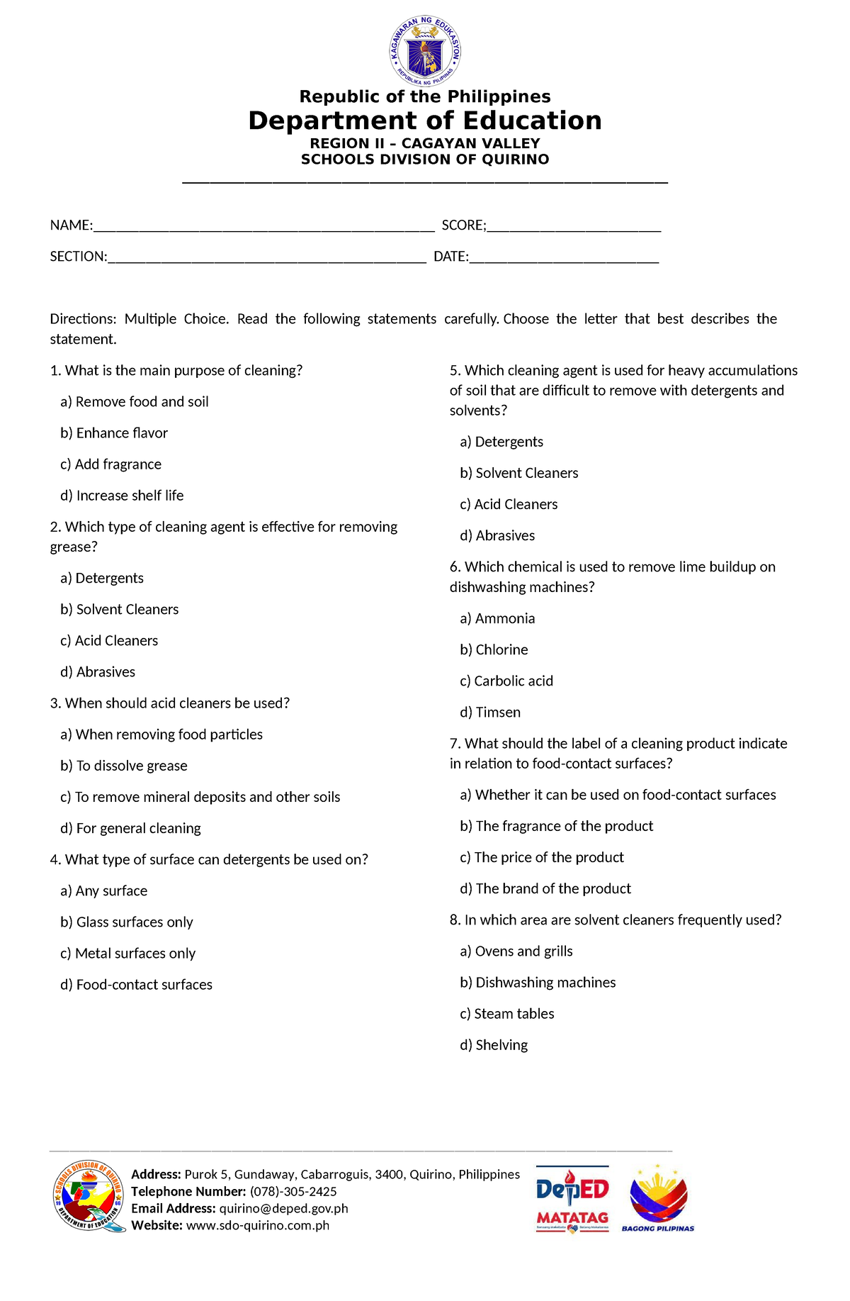 LONG QUIZ Cookery 9 Pretest Department Of Education REGION II   Thumb 1200 1835 