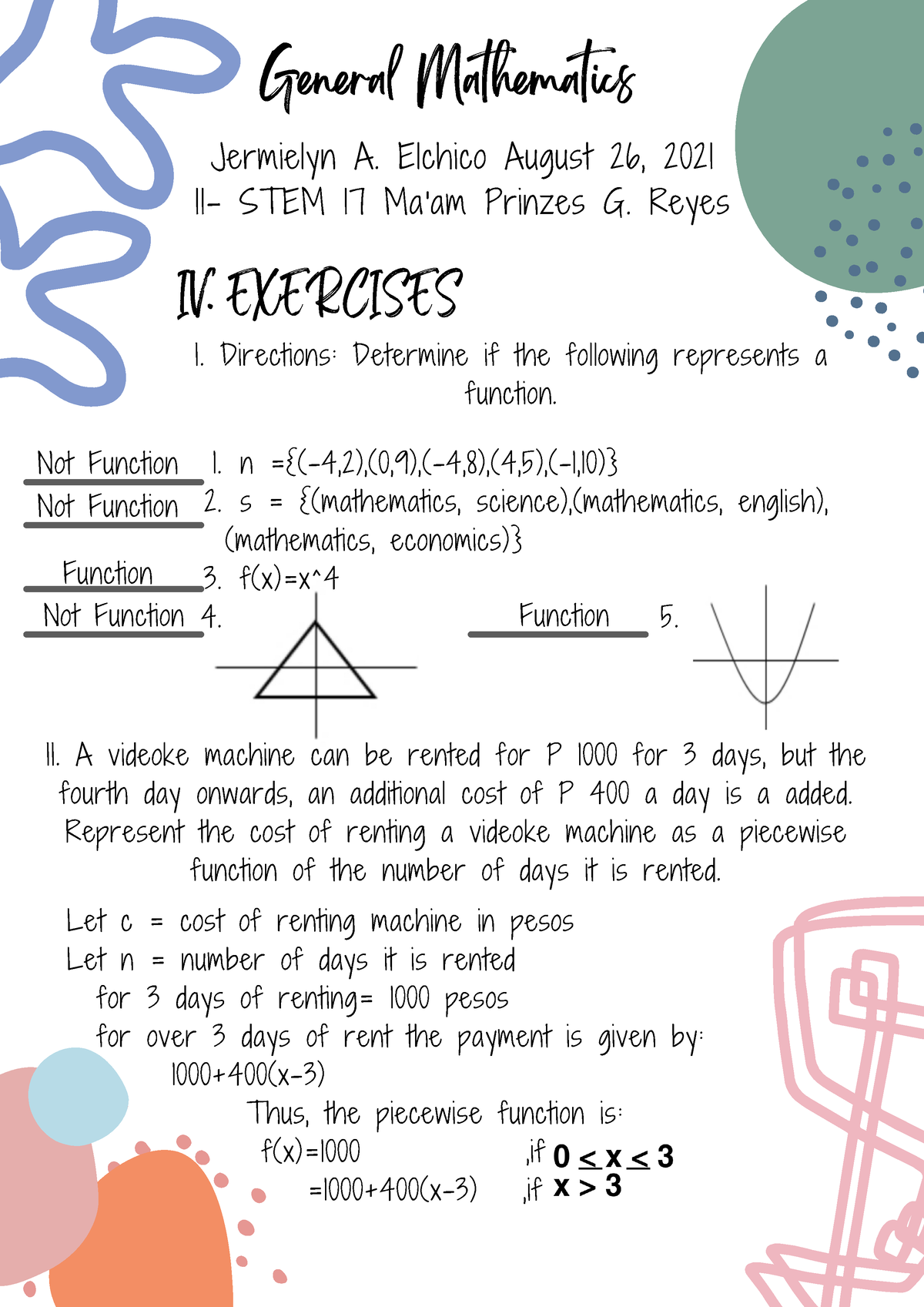 general-mathematics-function-or-not-function-iv-exercises-i