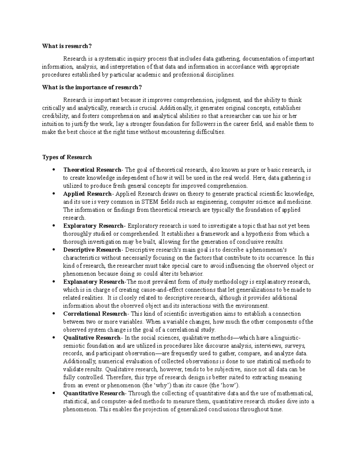 General Physics - What is research? Research is a systematic inquiry ...