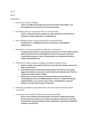 UNIT 8 Skeletal System Appendicular Skeleton Checklist & Answer ...