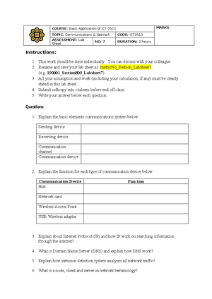 Assignment 2 ICT - ict - Basic Applications of ICT - Question 1: Voters ...