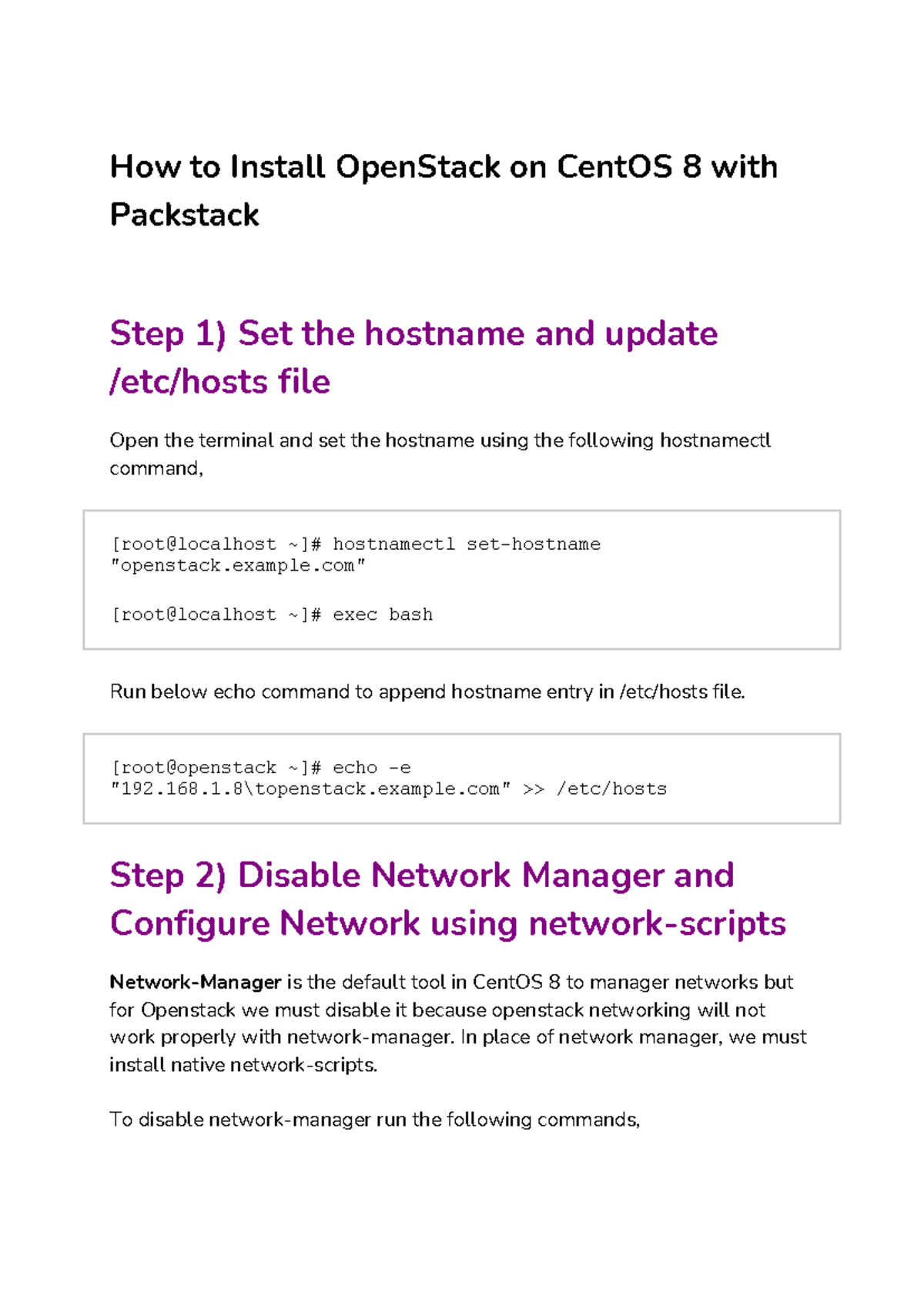How to Install Open Stack on Cent OS 8 with Packstack - How to Install ...