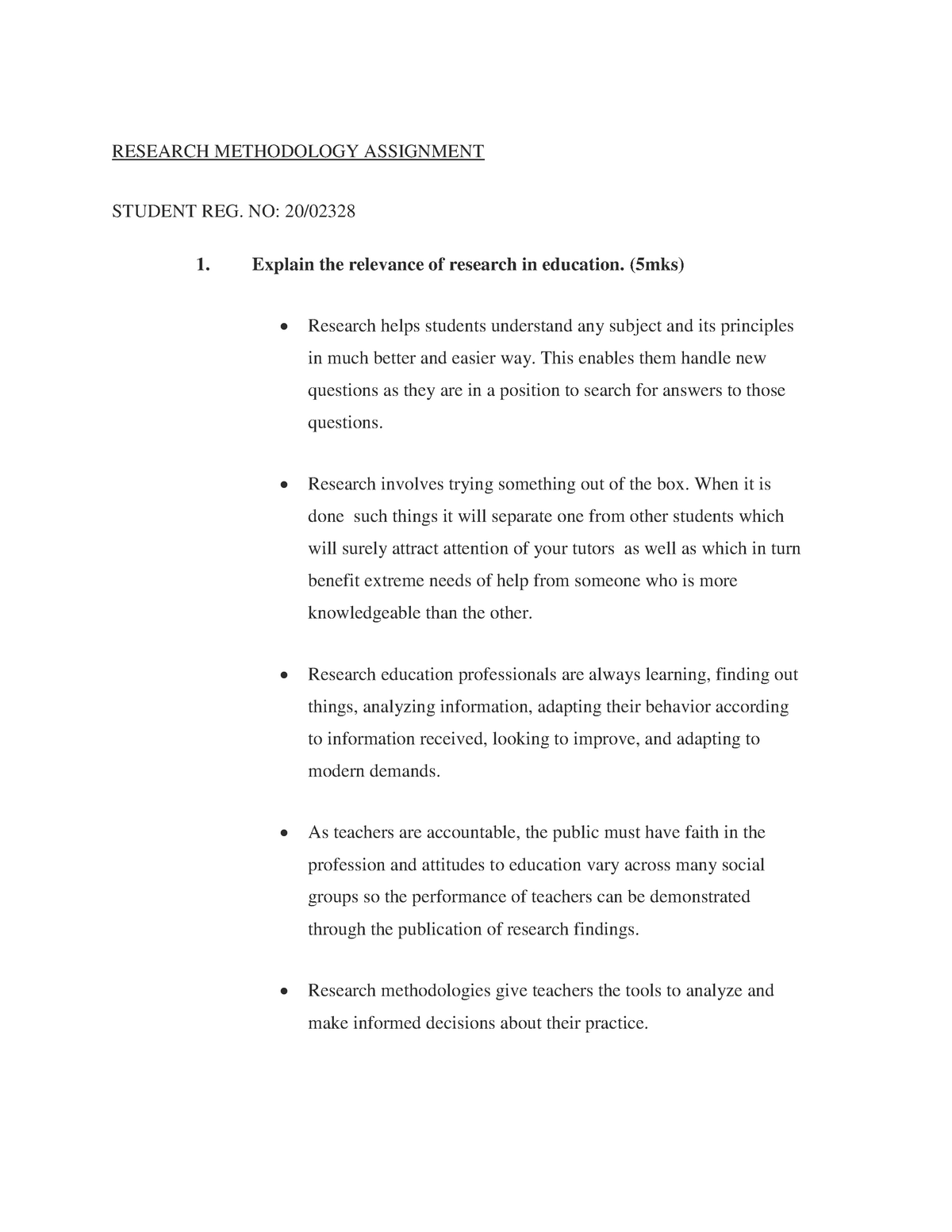 research methodology individual assignment