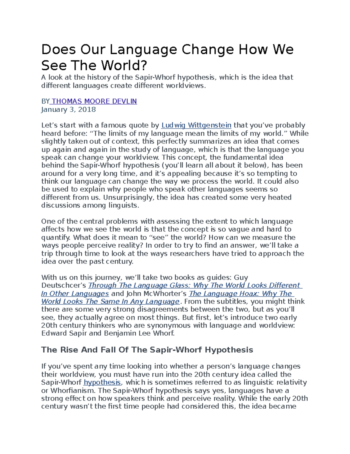 Does Our Language Change How We See The World - Does Our Language ...