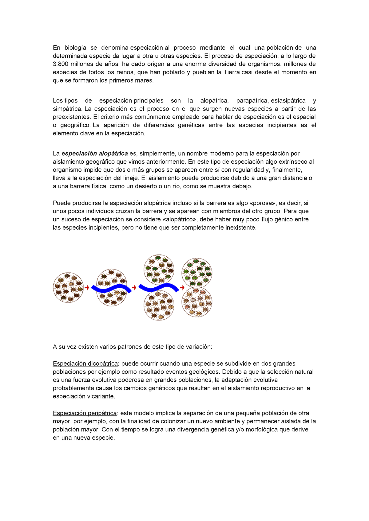 Especiacion - Apuntes 1 - Biología En Biolog Se Denomina Especiaci Al ...