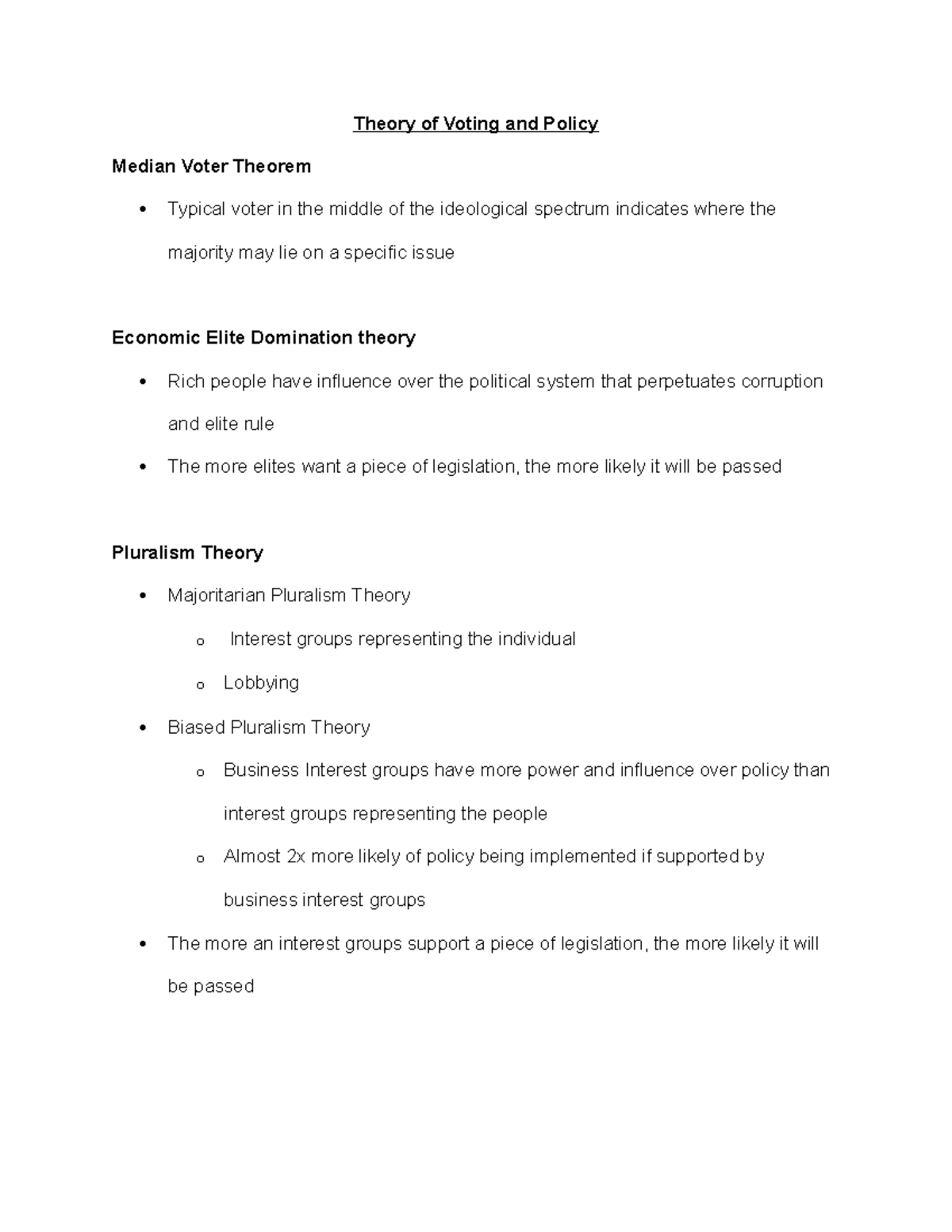 Theory of Voting and Policy - Theory of Voting and Policy Median Voter ...