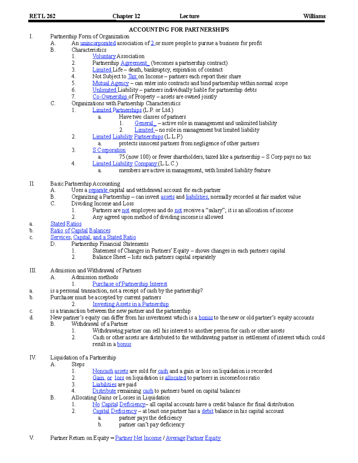 RETL 262 Lecture Chapter 12A - RETL 262 Chapter 12 Lecture Williams ...